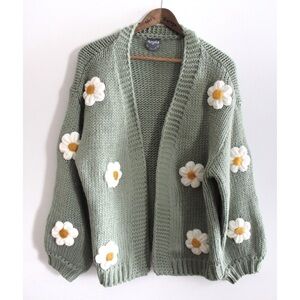 Daisy Oversized Balloon Sleeve Knit Open Cardigan XL / 0X